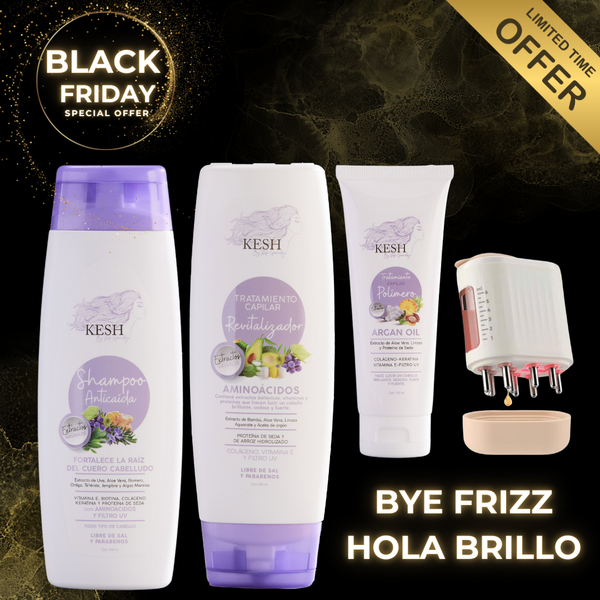 Bye Frizz – Hola Brillo | Kit anti-frizz y brillo espejo – Edición Black Friday