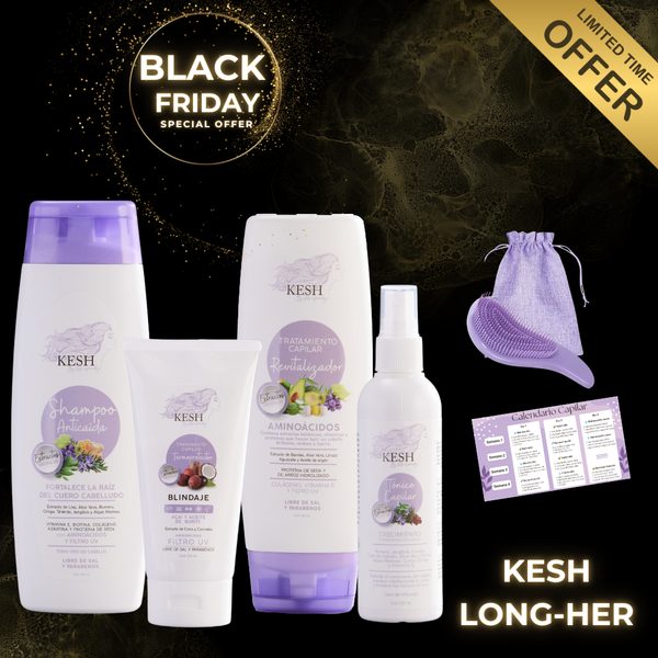 KESH Long-Her – Kit crecimiento acelerado y cabello largo saludable